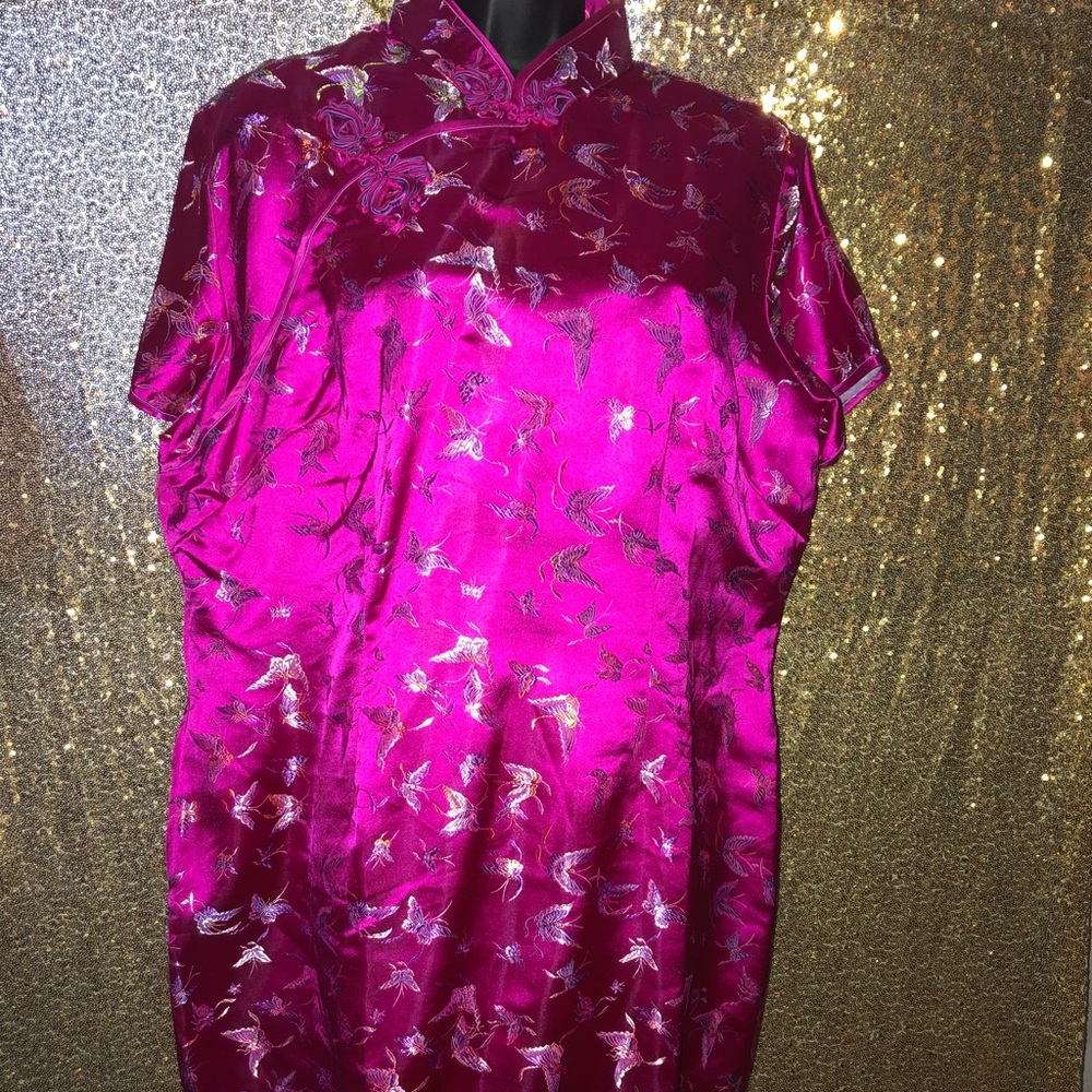 Hot Pink Chinese Style short dress.